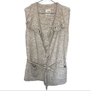 Wilfred Free | Aritzia Tan Alpaca/Wool Blend Knit Cardigan Vest Size Small